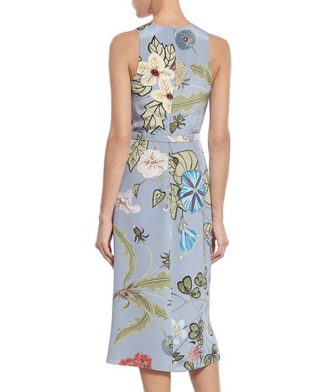 gucci flora knight-print silk-cady dress|Gucci Flora Knight Light Matte Cady Dress .